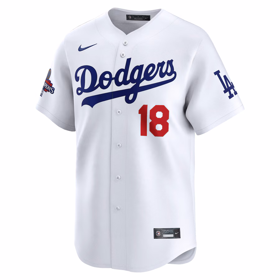 Yoshinobu Yamamoto Los Angeles Dodgers Nike 2024 World Series Champions Japanese Characters Limited Player Jersey - White