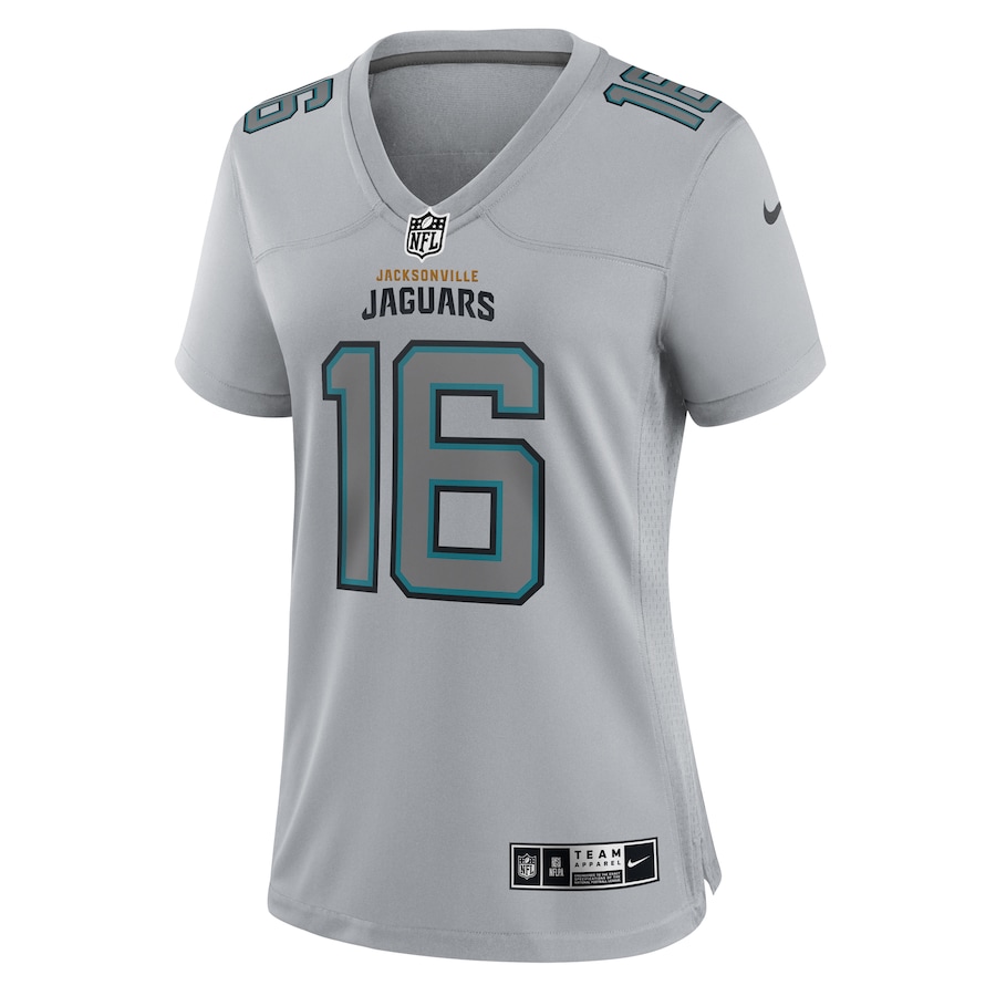 Womens Jacksonville Jaguars Trevor Lawrence Gray Atmosphere Fashion Game Jersey