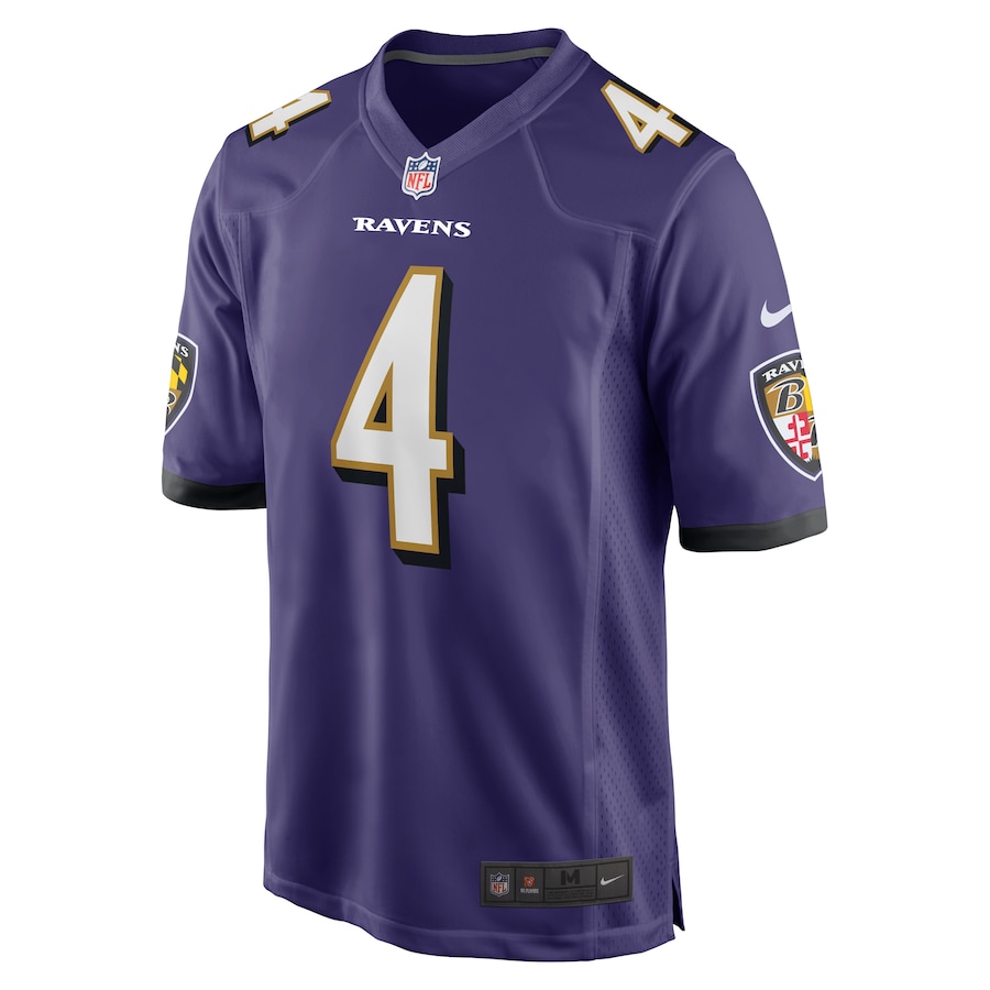 Mens Baltimore Ravens Zay Flowers Purple 2023 Draft First Round Pick Game Jersey