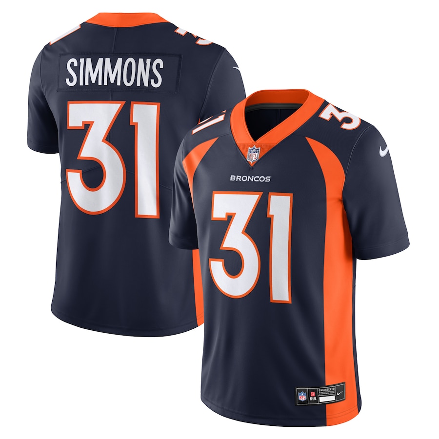 Mens Denver Broncos Justin Simmons Navy Vapor Untouchable Limited Jersey