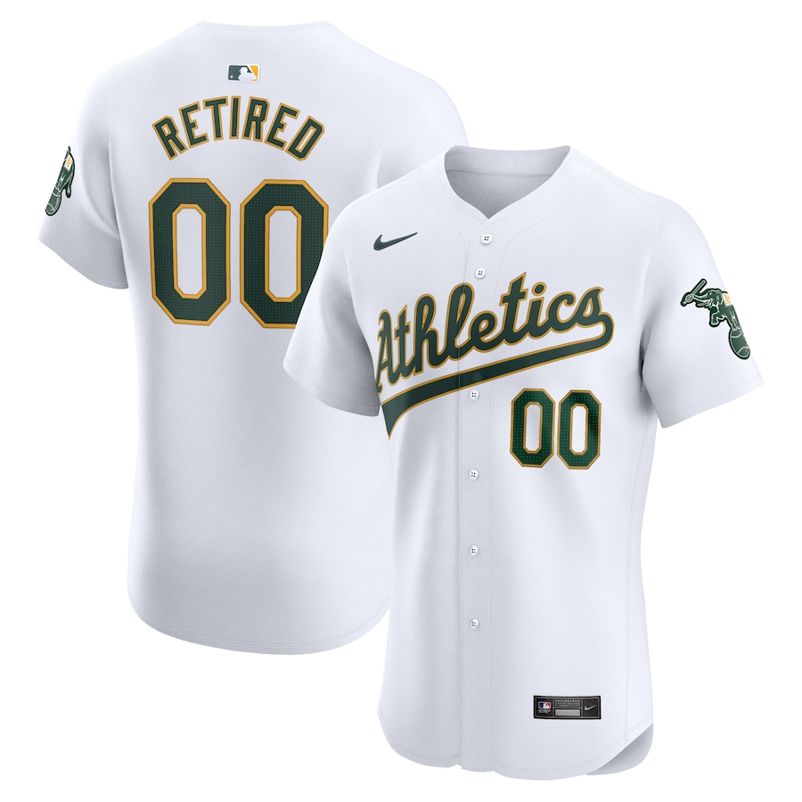 Men's Oakland Athletics White Home Elite Pick-A-Player Retired Roster Jersey