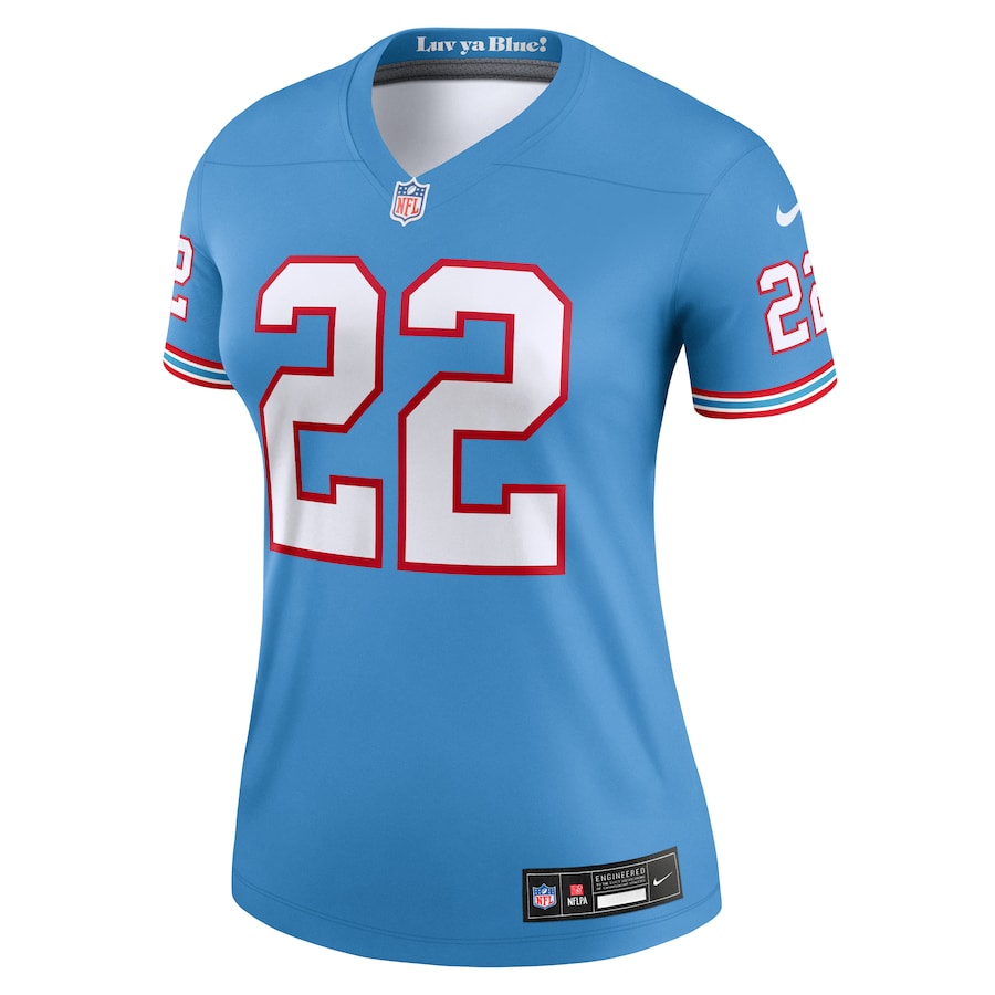Womens Tennessee Titans Derrick Henry Light Blue Oilers Throwback Legend Jersey