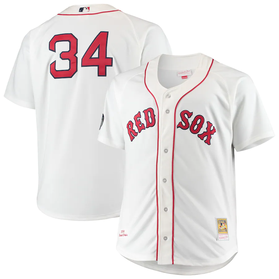 Youth Boston Red Sox David Ortiz Mitchell & Ness White Big & Tall Home Authentic Player Jersey