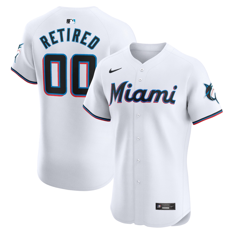 Men's MLB Miami Marlins White Home Elite Pick-A-Player Retired Roster Jersey