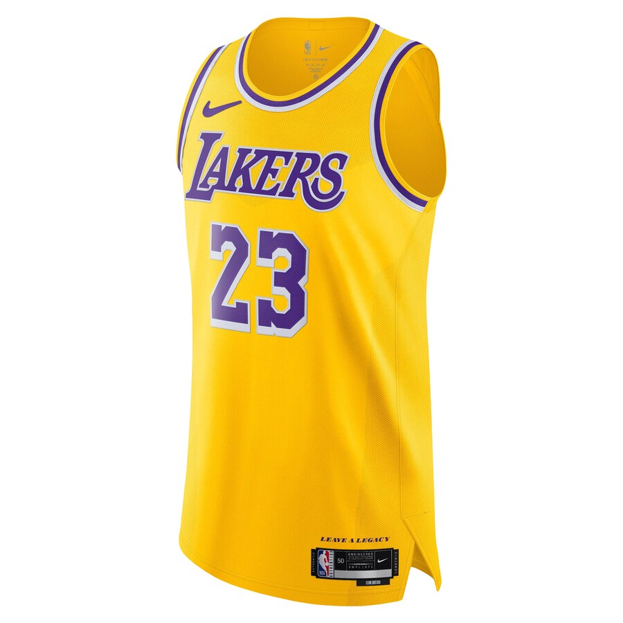 Men's Los Angeles Lakers LeBron James Nike Gold Authentic Jersey - Association Edition