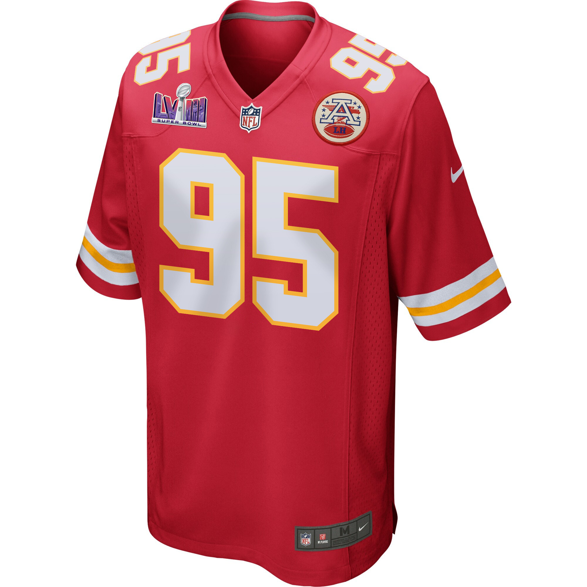 Chris Jones 95 Signed Kansas City Chiefs Super Bowl LVIII Game Men Jersey - Red