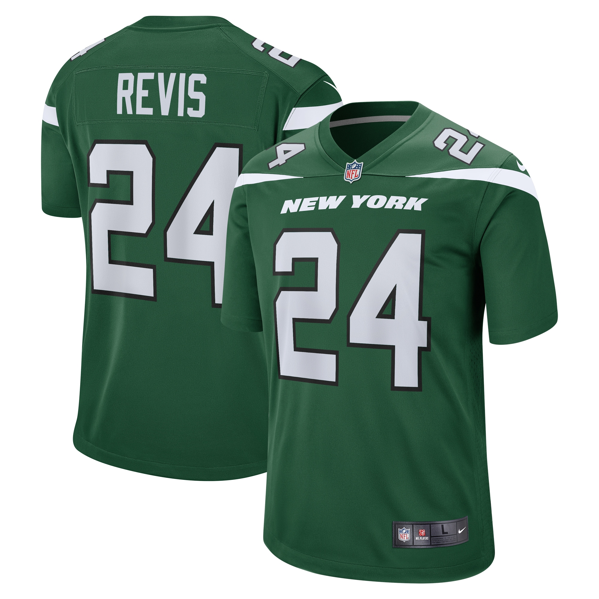 Darrelle Revis New York Jets Retired Player Game Jersey - Gotham Green
