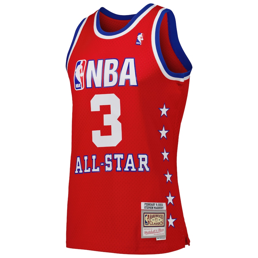 Men's Western Conference Stephon Marbury Mitchell & Ness Red 2003 All Star Game Swingman Jersey