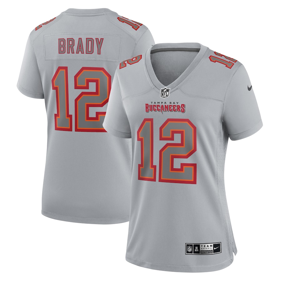 Womens Tampa Bay Buccaneers Tom Brady Gray Atmosphere Fashion Game Jersey