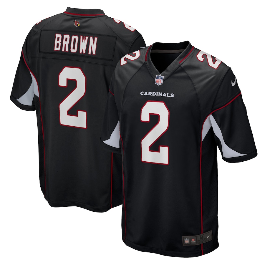 Mens Arizona Cardinals Marquise Brown Black Alternate Game Player Jersey