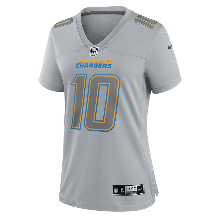 Womens Los Angeles Chargers Justin Herbert Gray Atmosphere Fashion Game Jersey