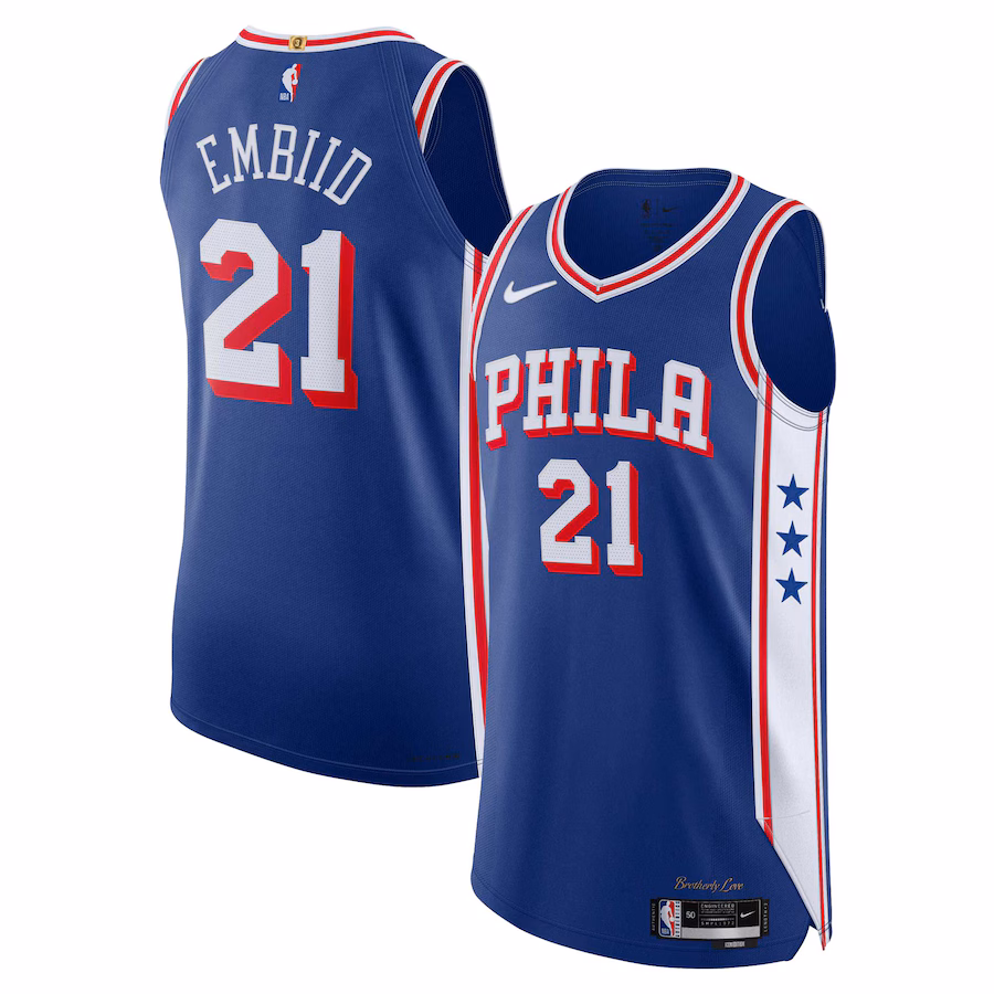 Men's Philadelphia 76ers Joel Embiid Nike Royal Authentic Jersey - Association Edition