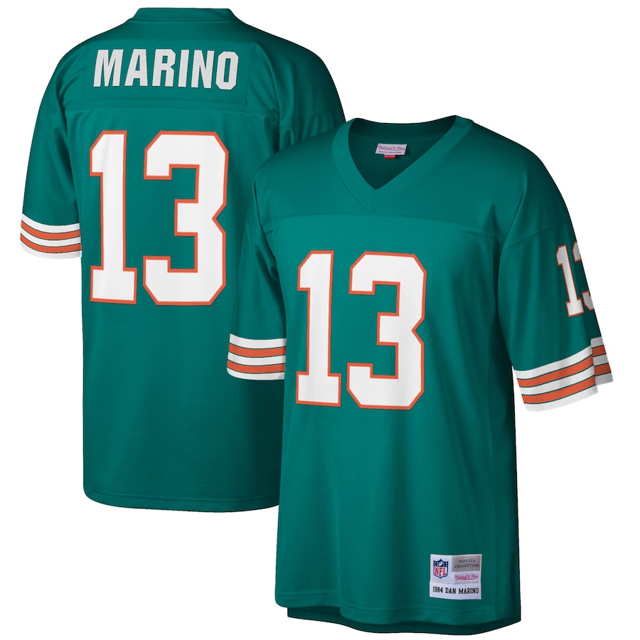 Mens Miami Dolphins Dan Marino Aqua Big & Tall 1984 Retired Player Replica Jersey