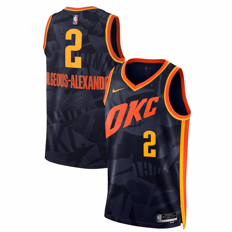 Unisex Oklahoma City Thunder Shai Gilgeous-Alexander Nike Navy 2023/24 Swingman Jersey - City Edition