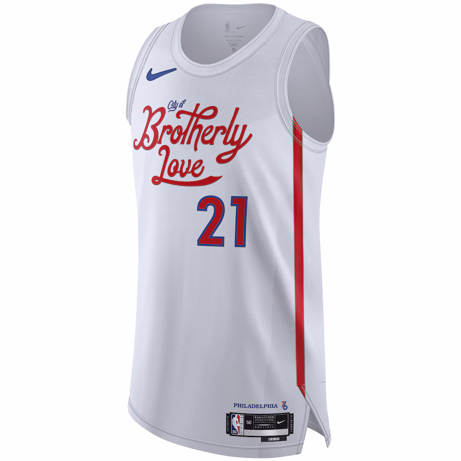 Men's Philadelphia 76ers Joel Embiid Nike White 2022/23 Authentic Jersey - City Edition