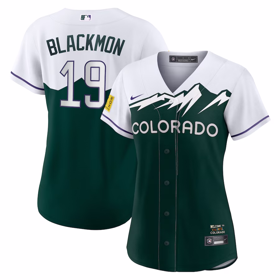 Youth Colorado Rockies Charlie Blackmon Nike White/Forest Green City Connect Replica Player Jersey