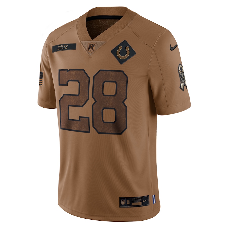 Mens Indianapolis Colts Jonathan Taylor Brown 2023 Salute To Service Limited Jersey