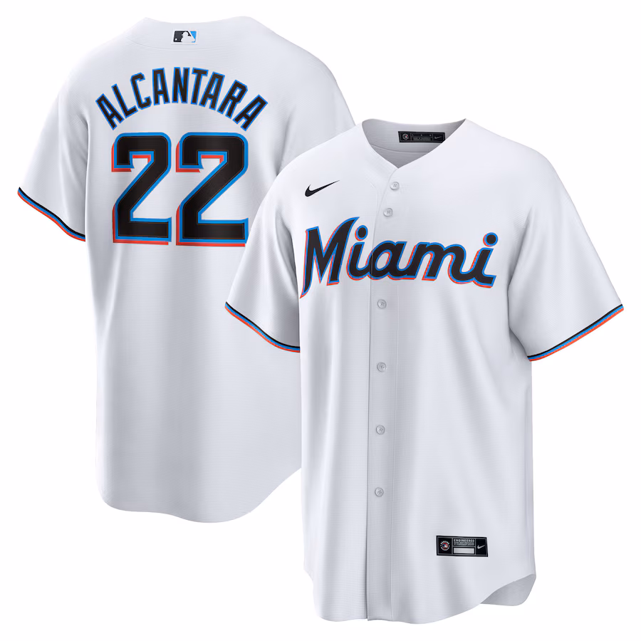 Women's Miami Marlins Sandy Alcantara Nike White Replica Player Jersey