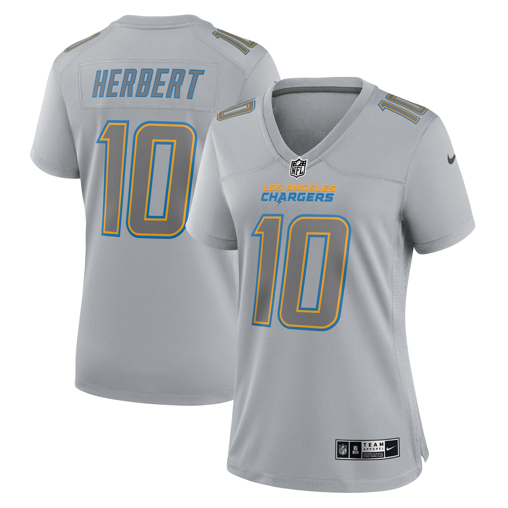Justin Herbert Los Angeles Chargers Women's Atmosphere Fashion Game Jersey - Gray