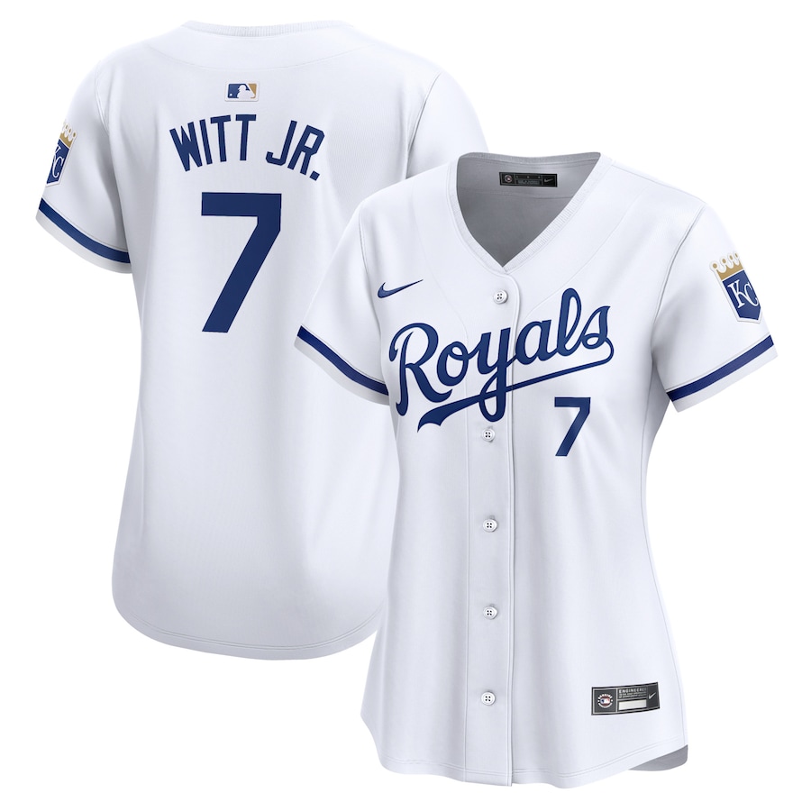 Women's Kansas City Royals Bobby Witt Jr. White Home Limited Player Jersey