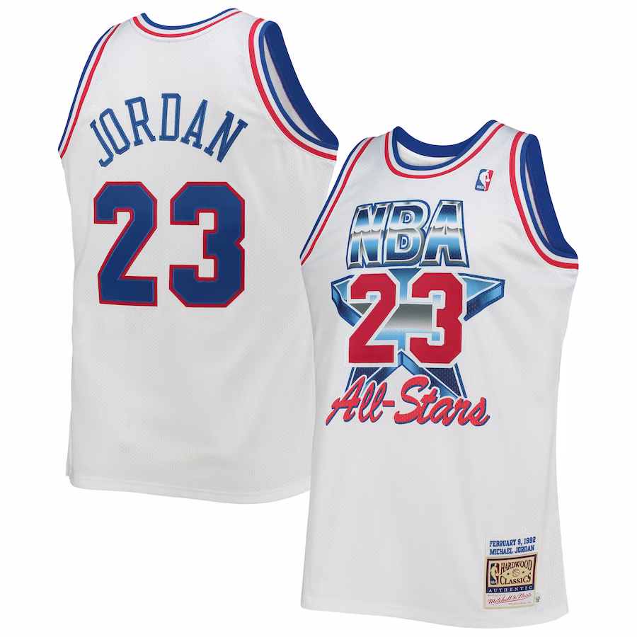 Men's Eastern Conference Michael Jordan Mitchell & Ness White Hardwood Classics 1992 NBA All-Star Game Authentic Jersey