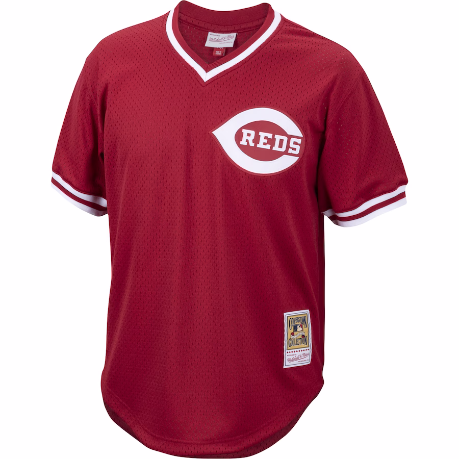 Youth Cincinnati Reds Pete Rose Mitchell & Ness Red Cooperstown Collection Mesh Batting Practice Jersey