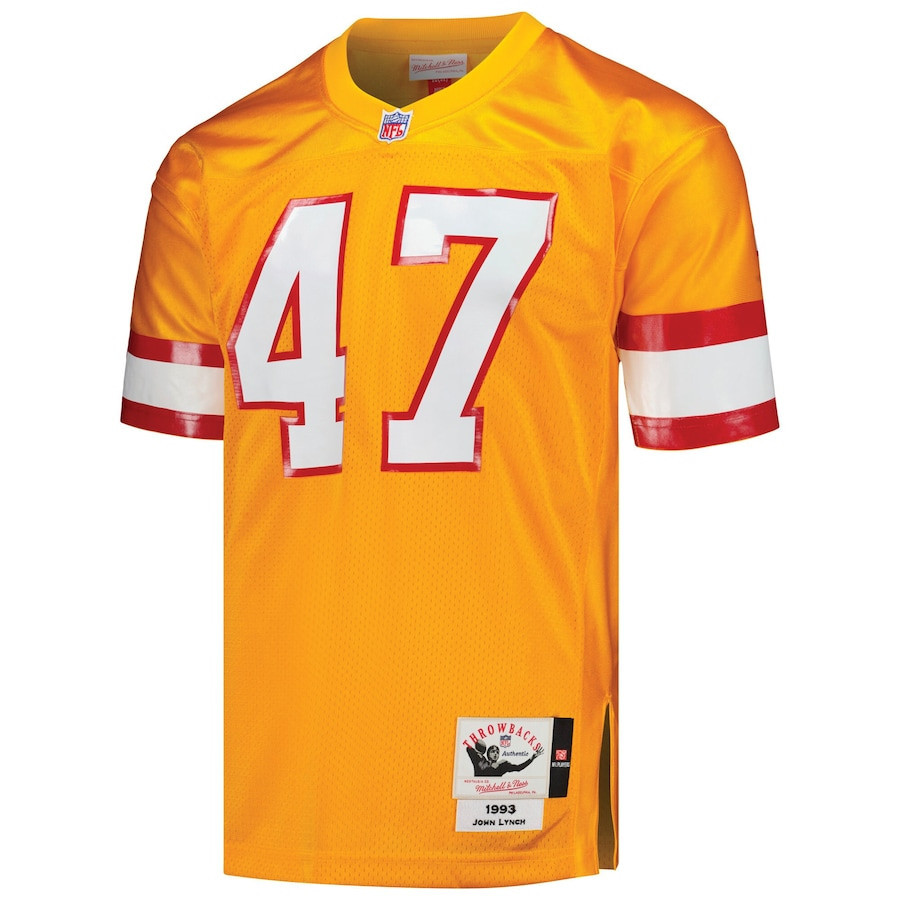 John Lynch 47 Tampa Bay Buccaneers 1993 Throwback Men Game Jersey - Orange