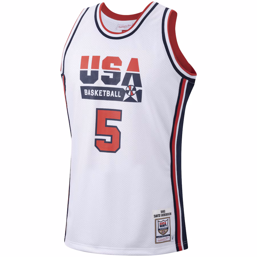 Men's USA Basketball David Robinson Mitchell & Ness White Authentic 1992 Jersey