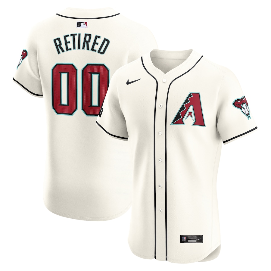 Men's Arizona Diamondbacks White Home Elite Pick-A-Player Retired Roster Patch Jersey