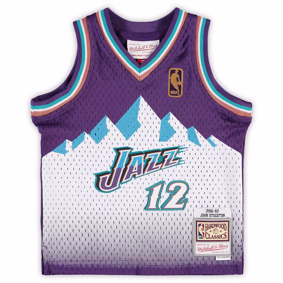 Infant Utah Jazz John Stockton Mitchell & Ness Purple 1996/97 Hardwood Classics Retired Player Jersey