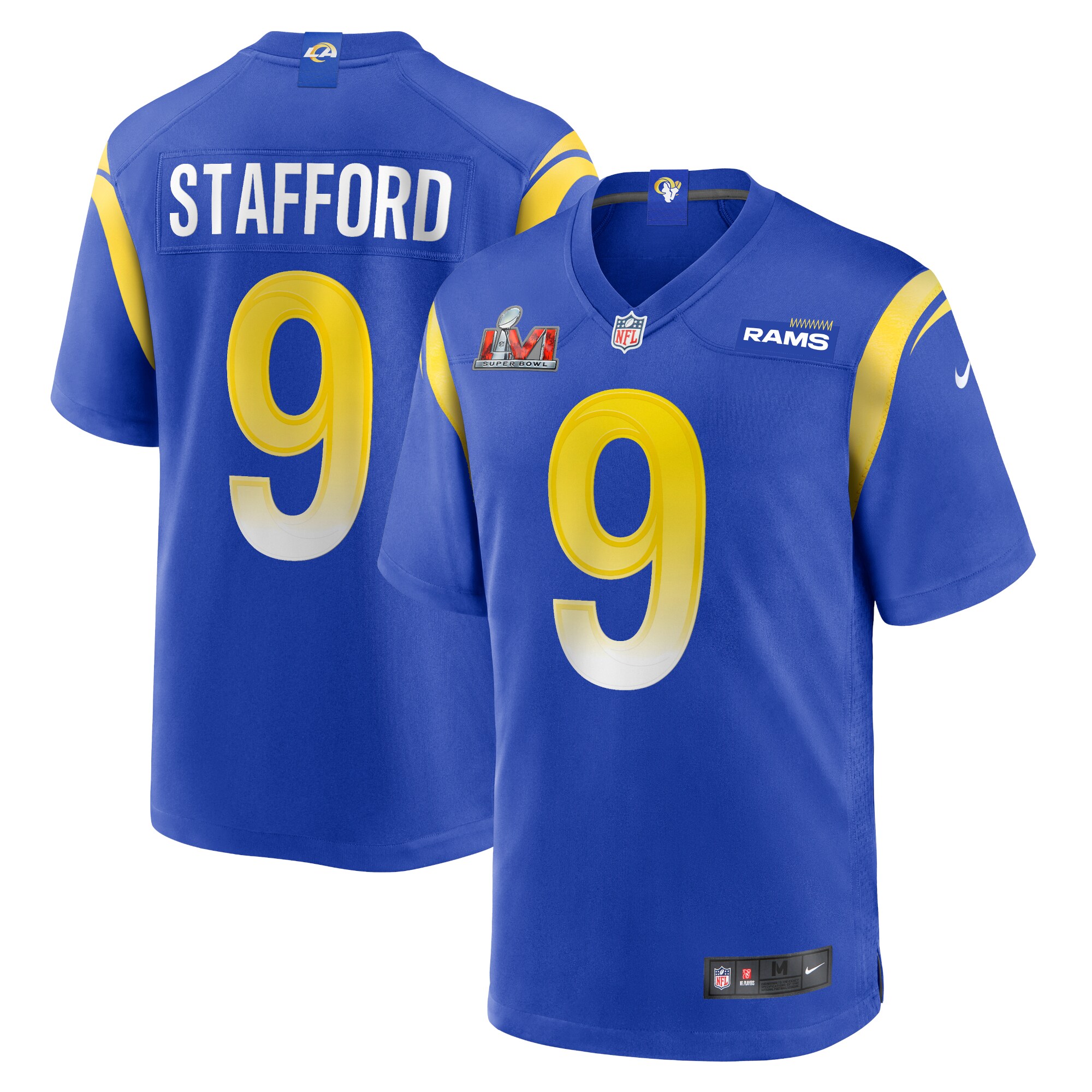 Matthew Stafford Los Angeles Rams Super Bowl LVI Bound Game Patch Jersey - Royal