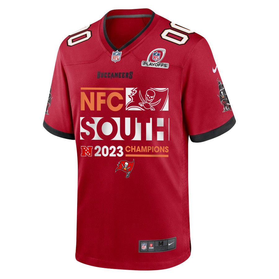 Tampa Bay Buccaneers 2023 NFC South Division Champions Conquer Game Men Custom Jersey - Red