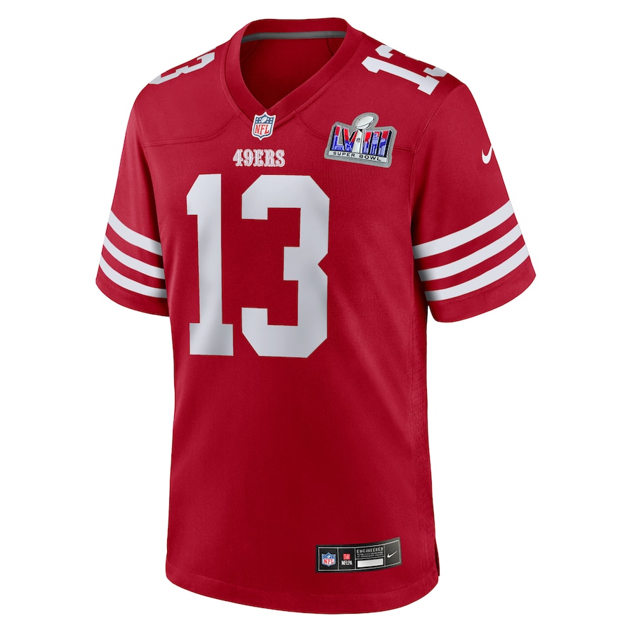 Mens San Francisco 49ers Brock Purdy Scarlet Super Bowl LVIII Game Jersey