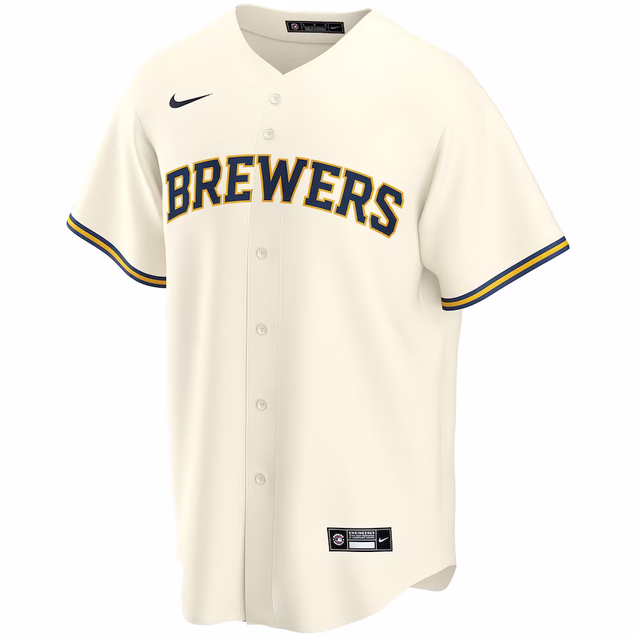 Youth Milwaukee Brewers Nike Cream Home Pick-A-Player Retired Roster Replica Jersey