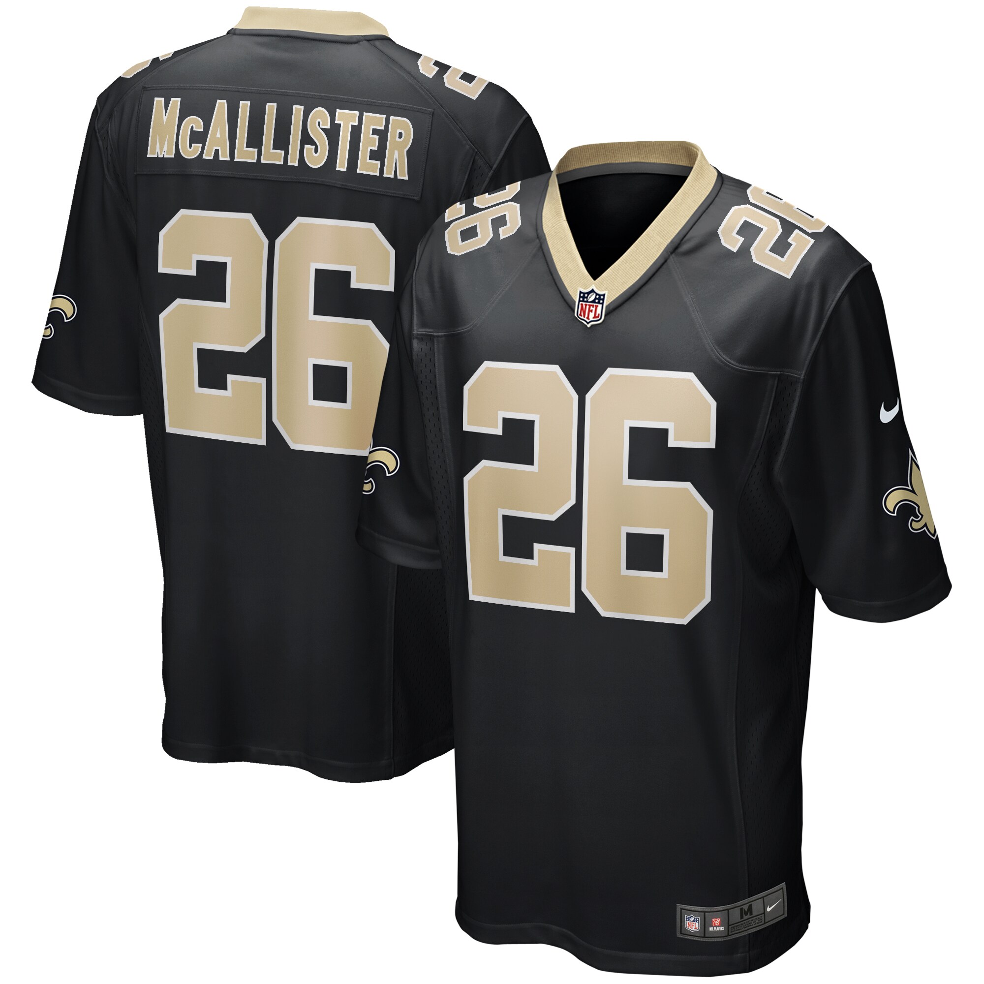 Deuce McAllister New Orleans Saints Game Retired Player Jersey - Black
