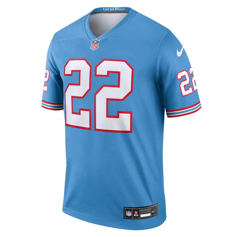 Mens Tennessee Titans Derrick Henry Light Blue Oilers Throwback Legend Player Jersey