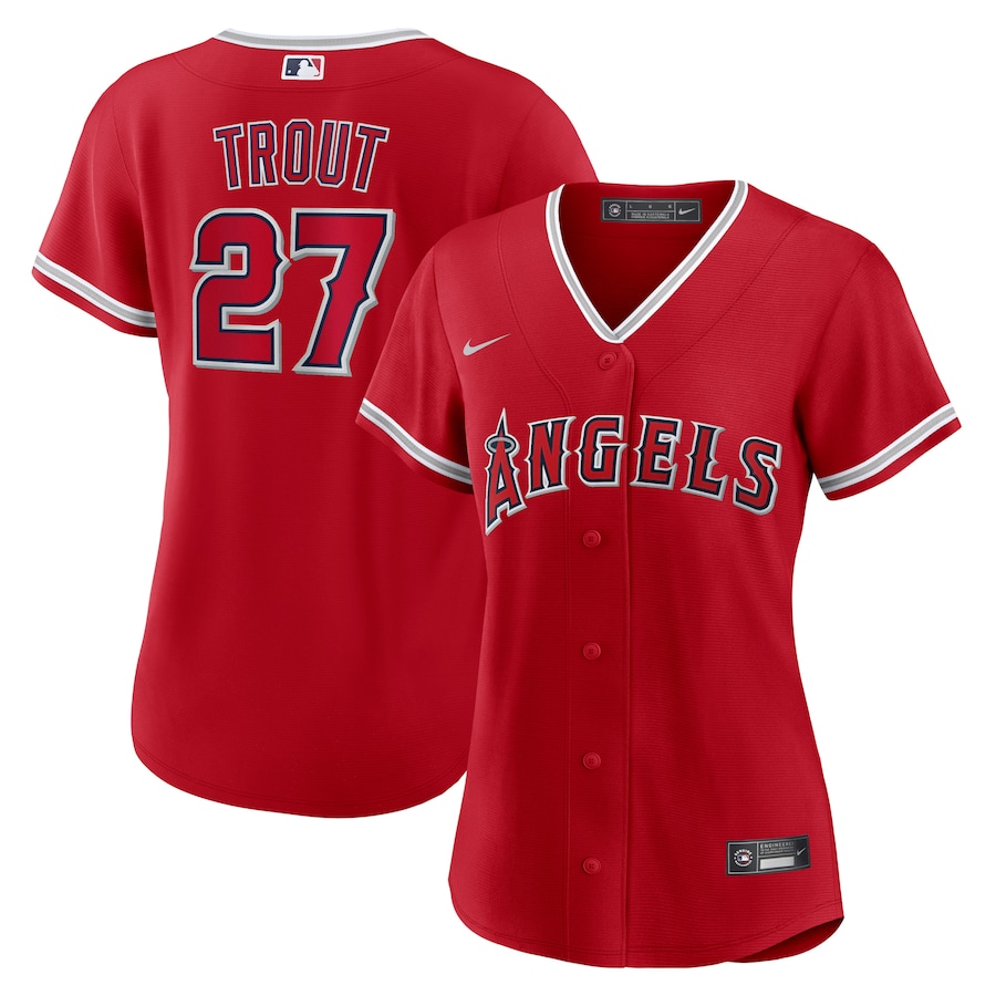 Women's Los Angeles Angels Mike Trout Red Alternate Replica Player Jersey