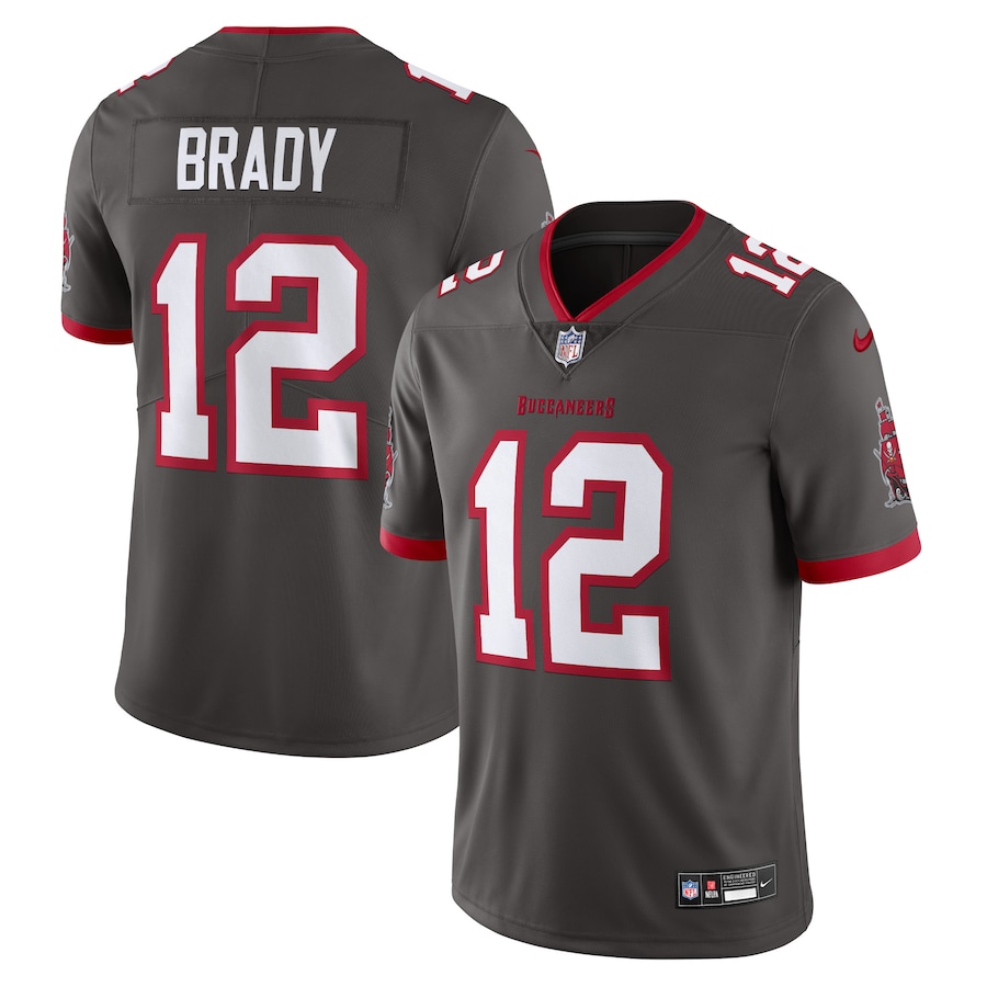 Mens Tampa Bay Buccaneers Tom Brady Pewter Alternate Vapor Untouchable Limited Jersey