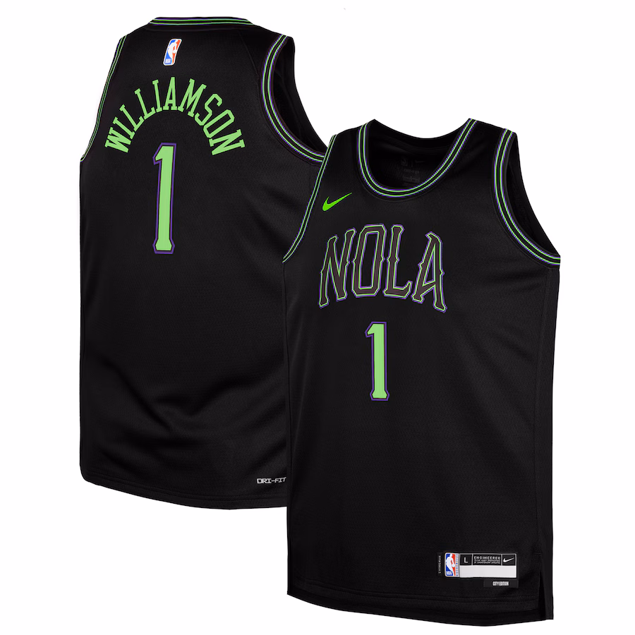 Youth New Orleans Pelicans Zion Williamson Nike Black Swingman Replica Jersey - City Edition