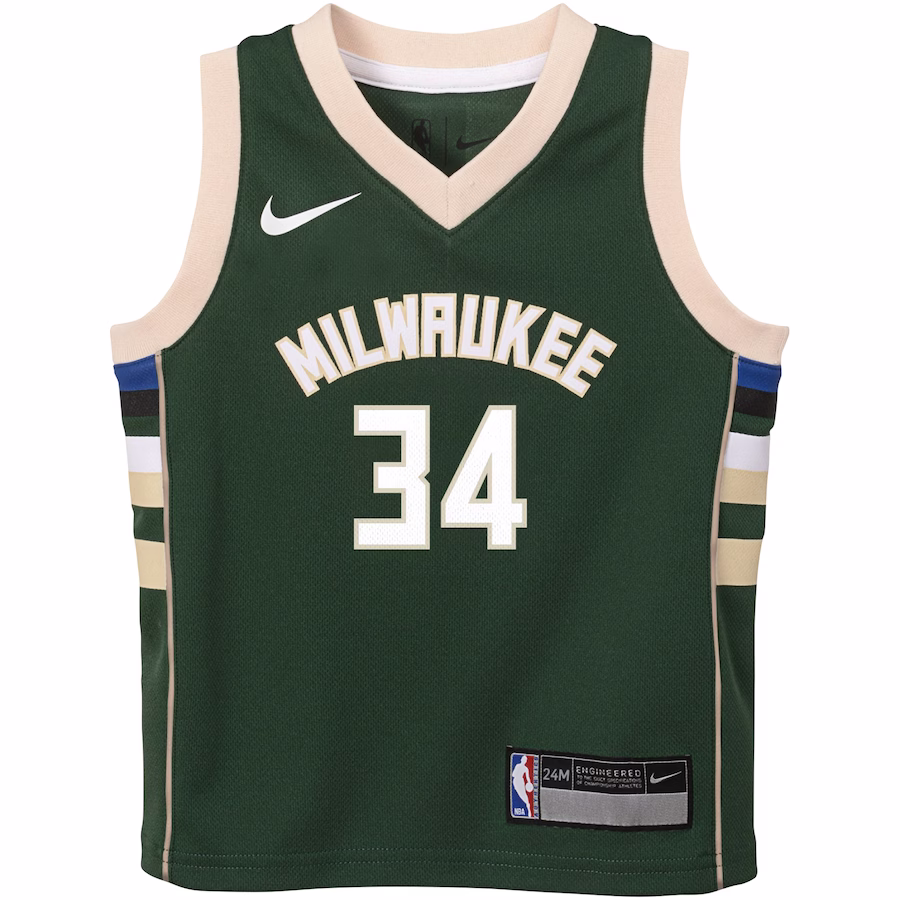 Infant Milwaukee Bucks Giannis Antetokounmpo Nike Hunter Green Swingman Player Jersey - Icon Edition