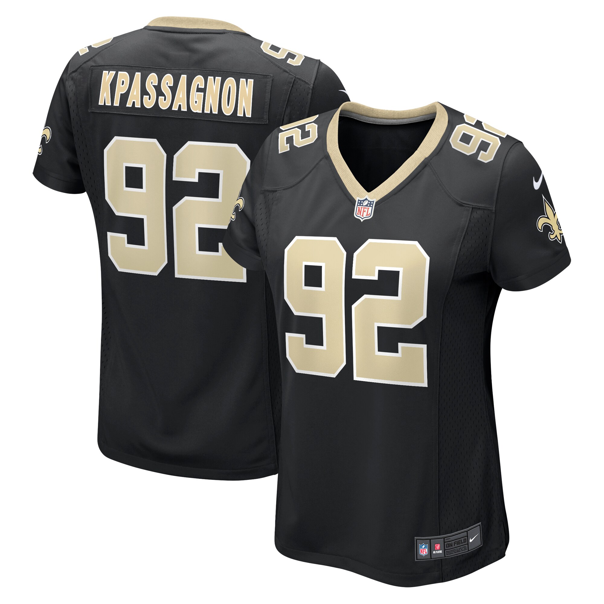 Tanoh Kpassagnon New Orleans Saints Women's Game Player Jersey - Black