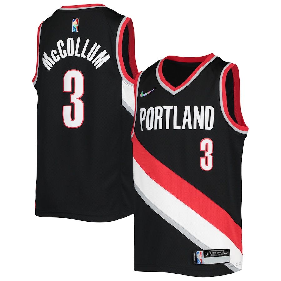 Youth Portland Trail Blazers C.J. McCollum Black 2021/22 Diamond Jersey