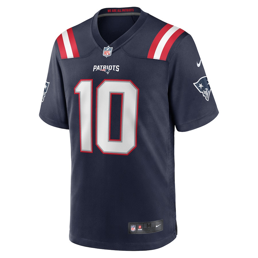 Drake Maye 10 New England Patriots 2024 NFL Draft First Round Pick Player Game Jersey - Navy