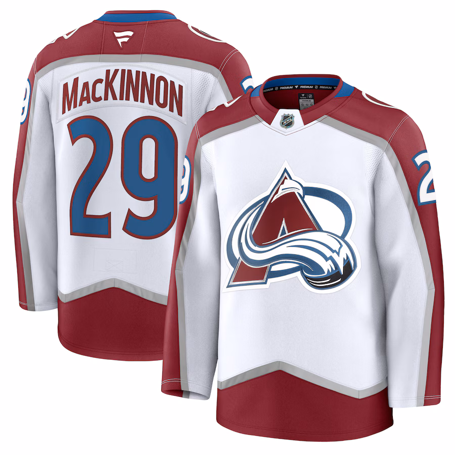 Nathan MacKinnon Colorado Avalanche Fanatics Away Premium Jersey - White