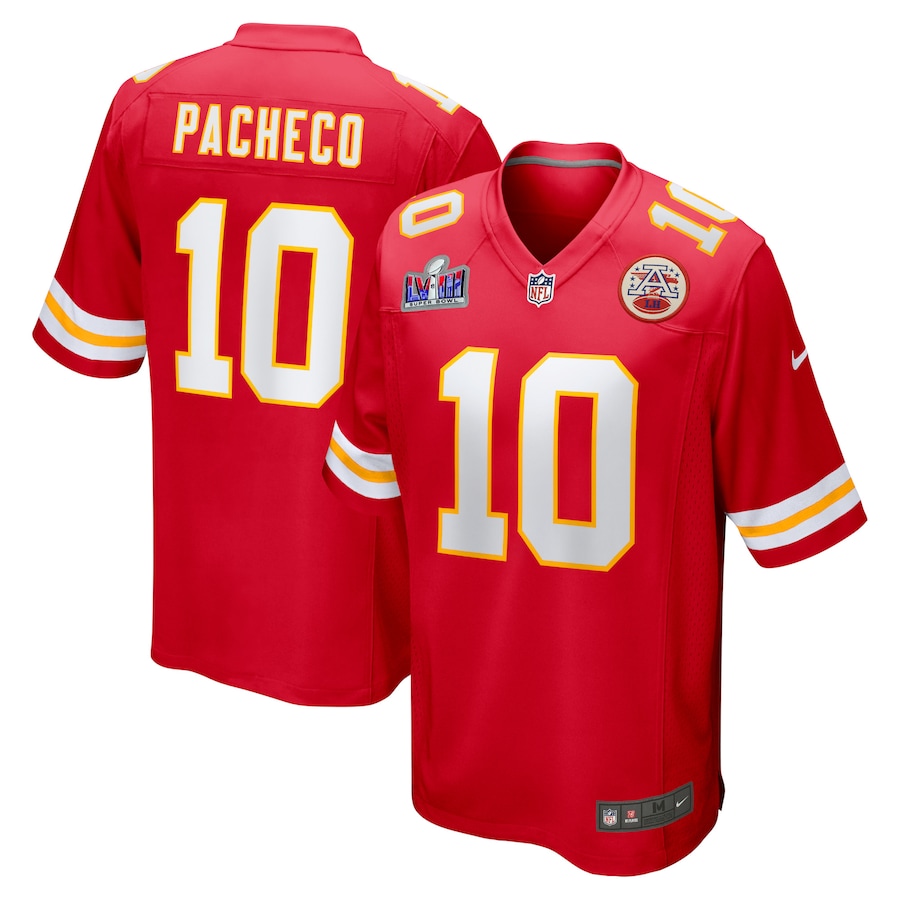 Mens Kansas City Chiefs Isiah Pacheco Red Super Bowl LVIII Game Jersey