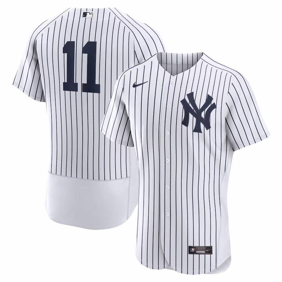 Youth New York Yankees Anthony Volpe Nike White/Navy Home Authentic Jersey