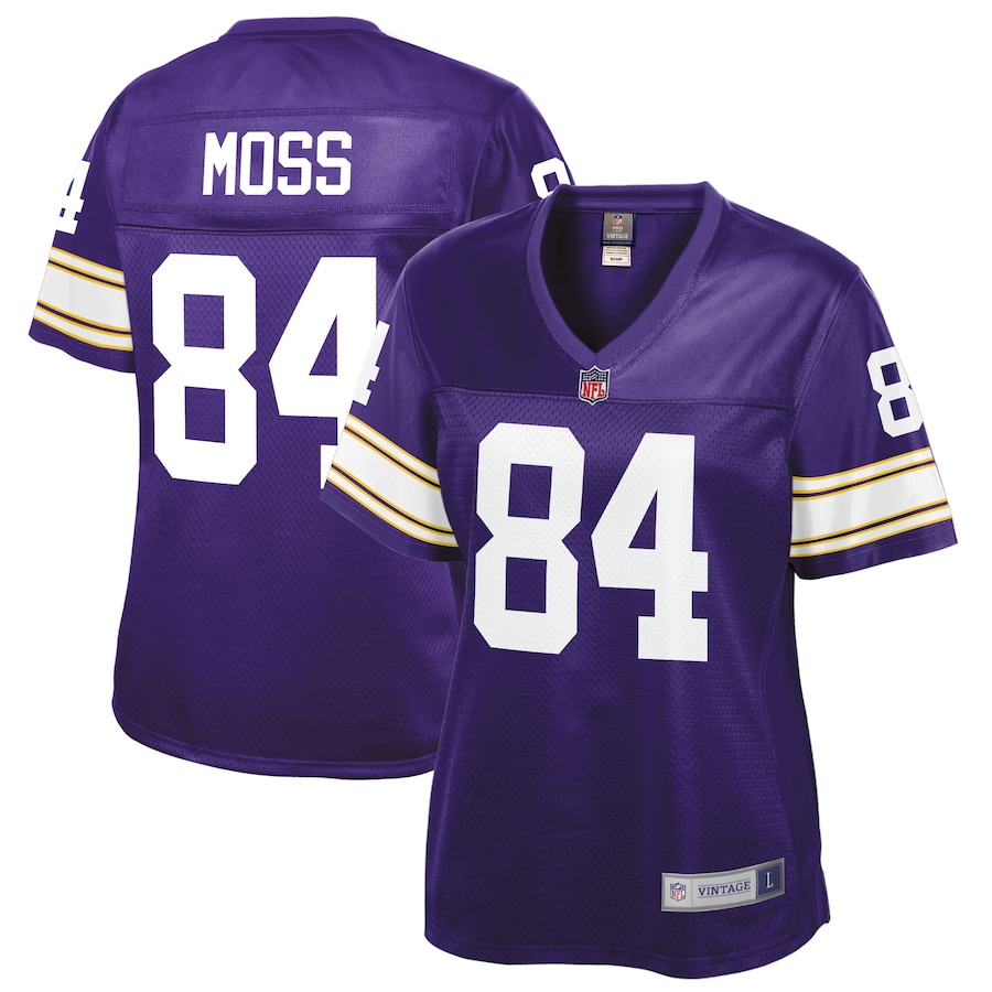 Womens Minnesota Vikings Randy Moss Pro Line Purple Retired Player Replica Jersey