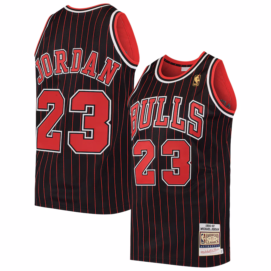 Men's Chicago Bulls Michael Jordan Mitchell & Ness Black 1996 Hardwood Classics Authentic Jersey
