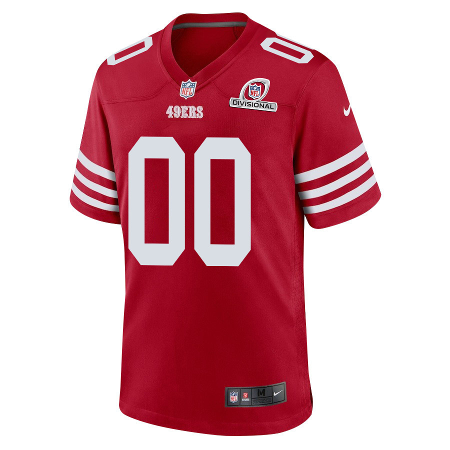 San Francisco 49ers 2024 Divisional Patch Game Men Custom Jersey - Scarlet