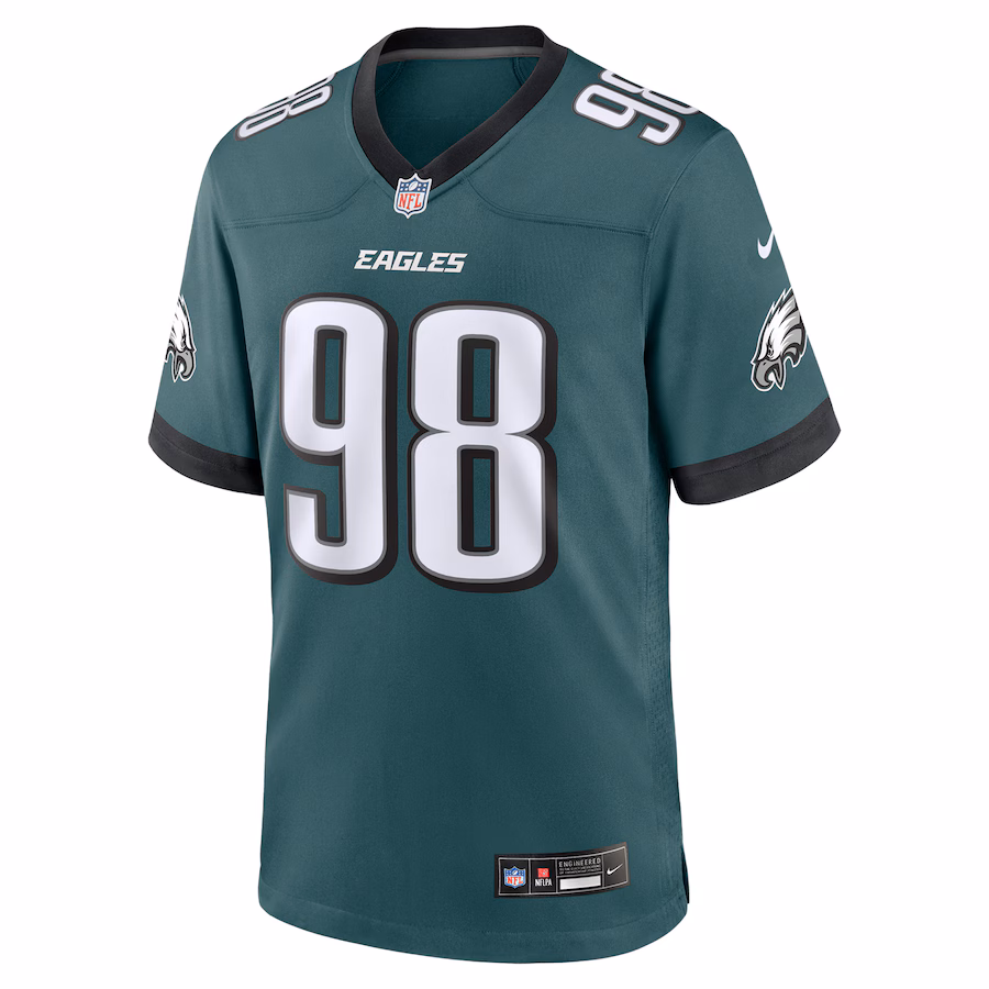 Jalen Carter Philadelphia Eagles Nike Team Game Jersey - Midnight Green